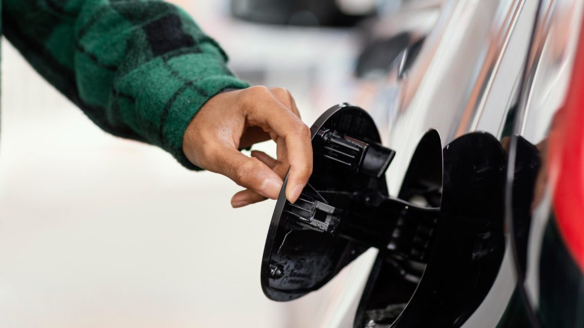 man at a gas station