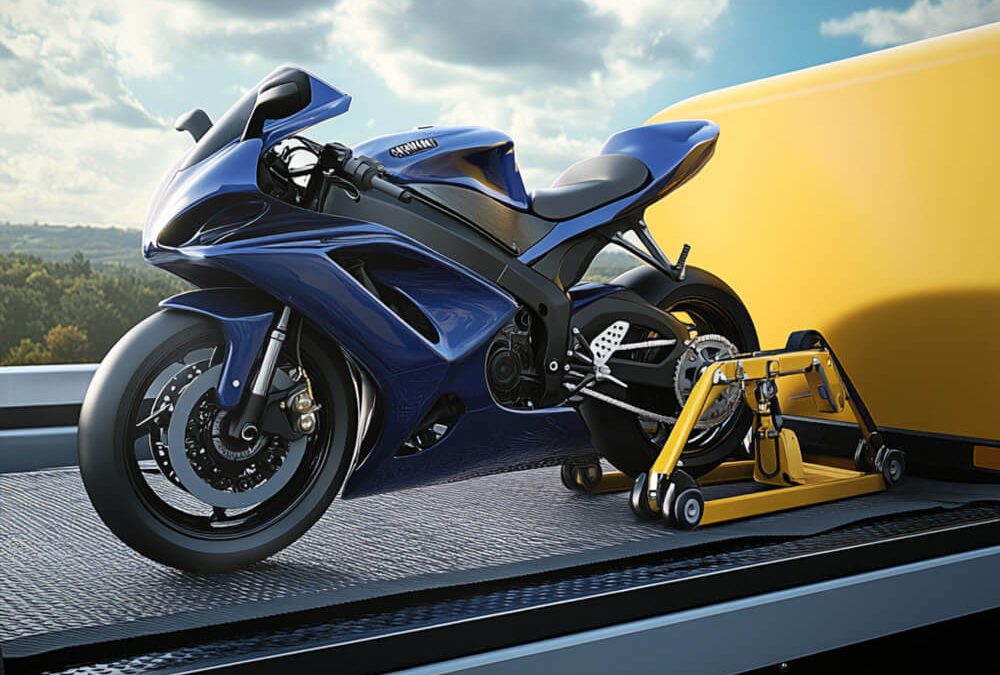 motorcycle on a trailer