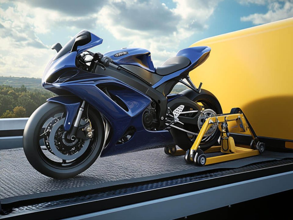motorcycle on a trailer